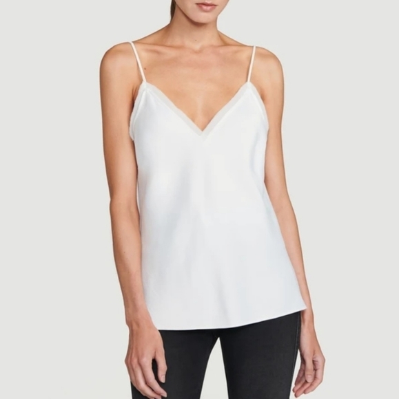 Frame Denim Tops - Frame Fray Edge Satin Camisole sz. XS White NWT